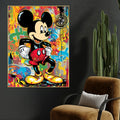 90S Love The Mickey Cotton Canvas Wall Painting
