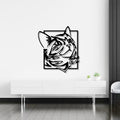Abstract Design Cat Face Metal Art Animal Wall Decor