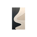 Abstract Wall Panel with Dimensional Curves in Black and Cream