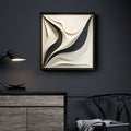 Artistic 3D Panel with Organic Wave Shapes in Monochrome Finish