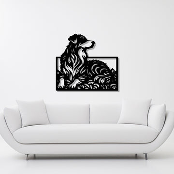 Beautiful Dog Silhouette Abstract Lines Metal Art Wall Decor
