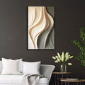Beige and Olive Wave Panel 3D Wall Art Home Decor