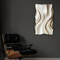 Calm White Waves with Gold Lines 3D Wall Art