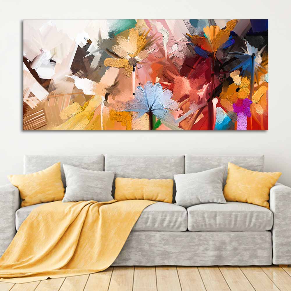 Colorful flowers wall painting 