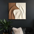 Contemporary 3D Wall Art Panel in Cream and Mocha Gradient