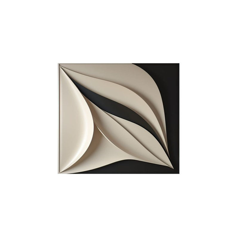 Contemporary 3D Wall Decor in Beige and Black Finish