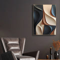 Contemporary Beige and Black 3D Wall Art for Living Room