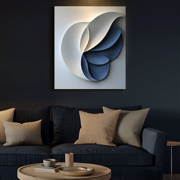Contemporary Blue and White Petal 3D Wall Art Home Decor