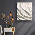 Contemporary Textured Wall Hanging in Creamy White Finish