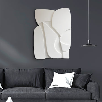 Decorative 3D Wall Panel in Bright White and Soft Curves