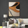 Decorative Wall Art with Carved Flowing Shapes in Monochrome Hues