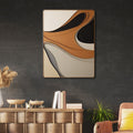 Decorative Wall Art with Carved Flowing Shapes in Monochrome Hues