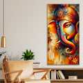 Divine Art of Lord Ganesha Premium Canvas Wall Painting