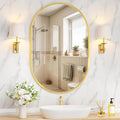 Elegant Oval Bathroom Mirror with Golden Frame