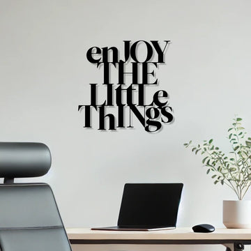 Enjoy The Little Things Text Metal Art Wall Decor