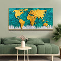 Gold Map Canvas Art