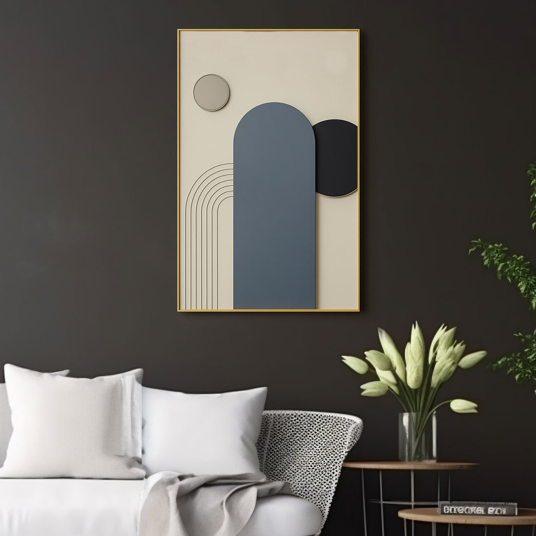 Grey and Black Tones Contemporary Abstract 3D Wall Art Home Decor