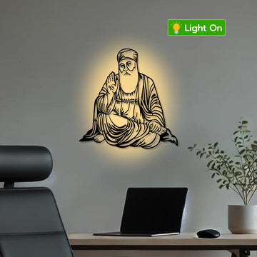 Guru Nanak Ji Metal Art Sikhism Wall Decor Hanging