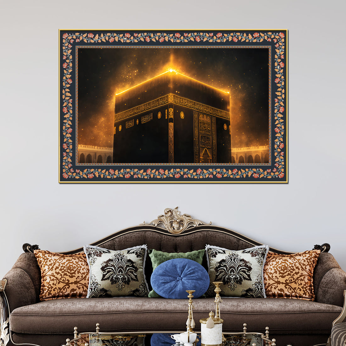 holy-kaaba-peace-serenity-floral-border-canvas-wall-painting