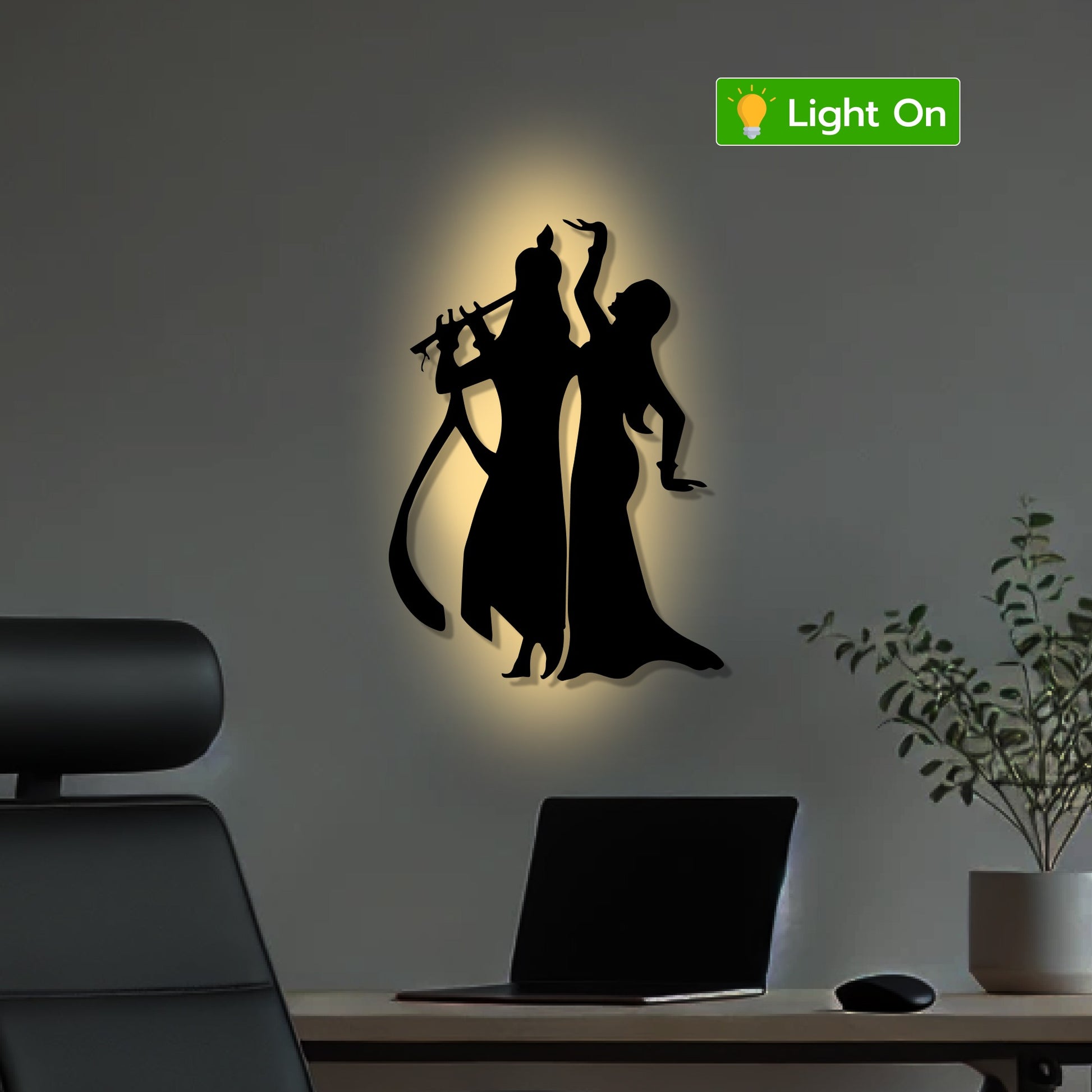 Lord Krishna with Radha Lovely Metal Art Wall Decor