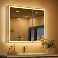 Luxury Double Door LED Mirror Cabinet for Contemporary Bathrooms