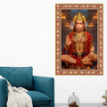 Mahavira Hanuman Floral Border Vertical Wall Painting
