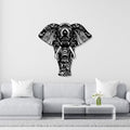 Mandala Pattern Elephant Design Metal Art Wall Decor