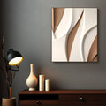 Minimalist Sculptural Wall Decor with Curved Layered Texture