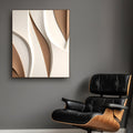 Minimalist Sculptural Wall Decor with Curved Layered Texture