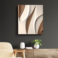 Minimalist Sculptural Wall Decor with Curved Layered Texture