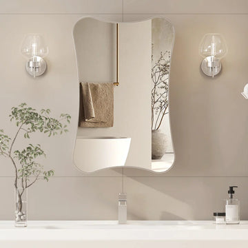 Minimalist Vanity Mirror with Artistic Flowing Edges