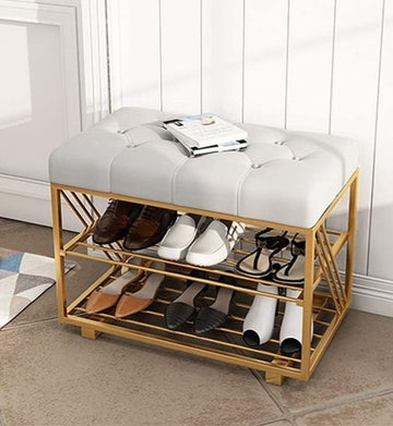 Modern Cabinet Iron Shoe Stool Bench Rack
