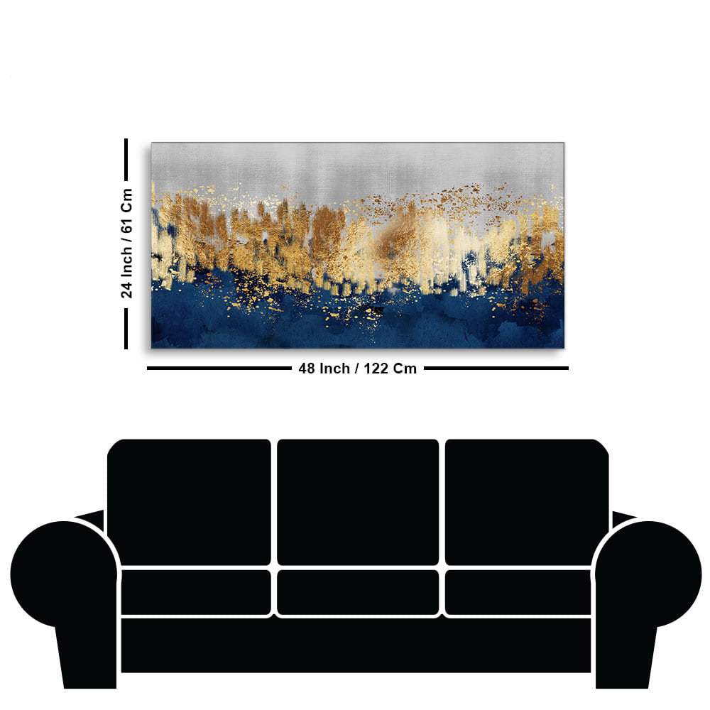Golden Abstract Canvas Art size