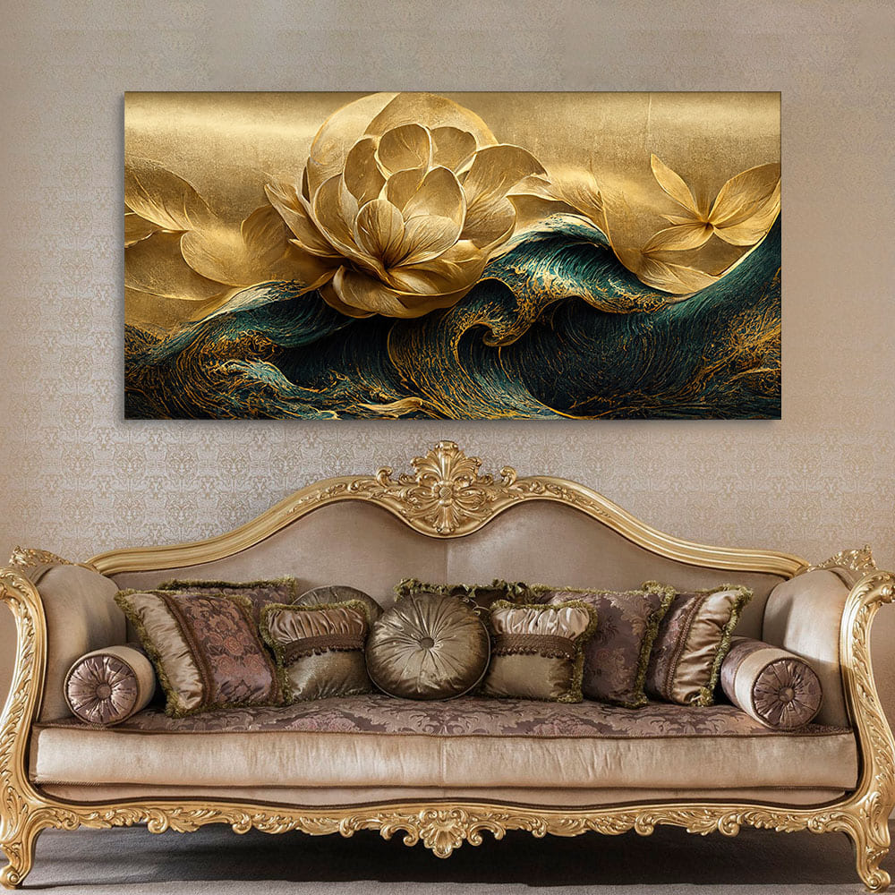 gold floral wall art