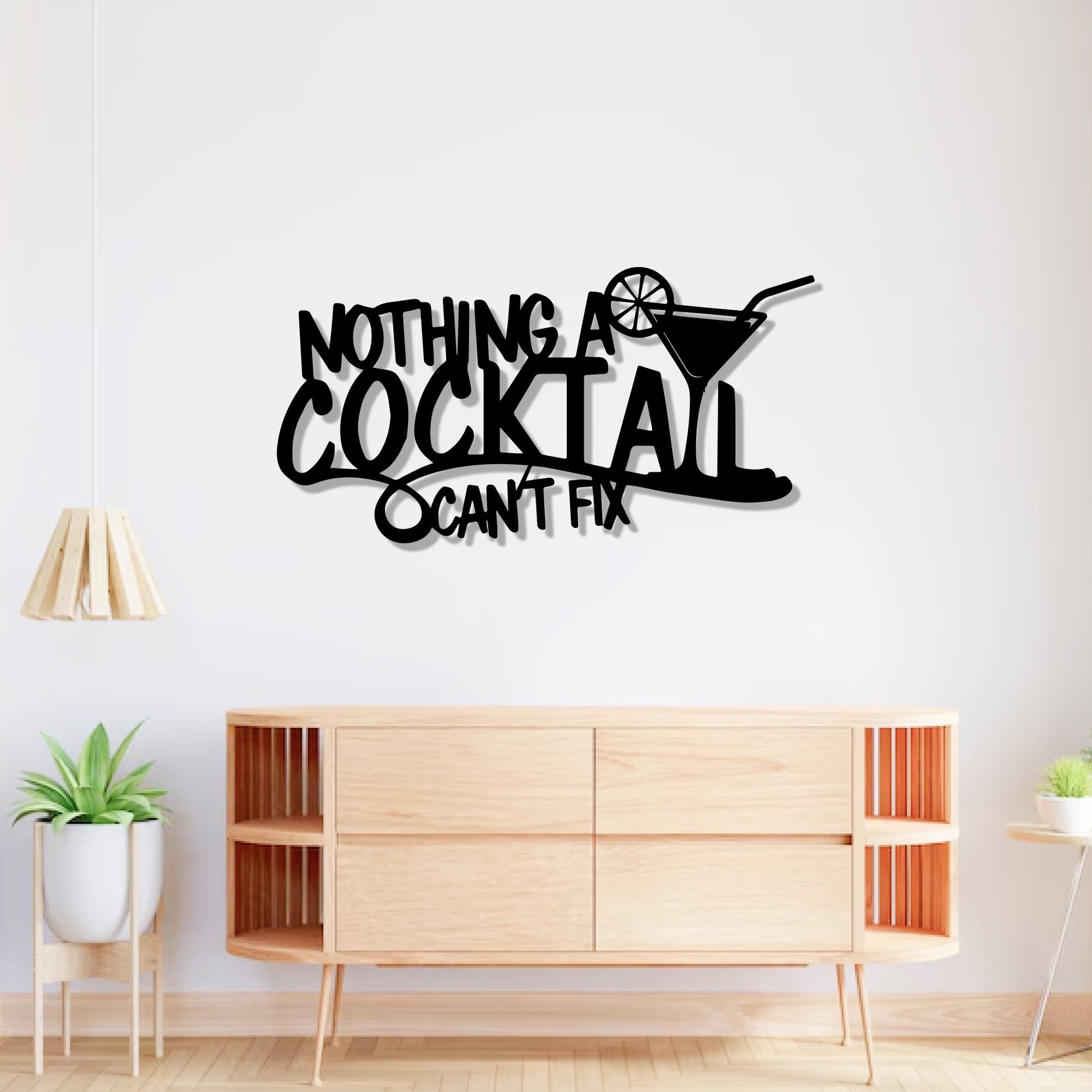 Nothing A Cocktail Can't Fix Bar Metal Wall Art Decor