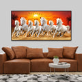 Seven Horses Running at Sunrise Premium Canvas Wall Painting