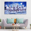 Seven Running Horses in Water Canvas Wall Painting