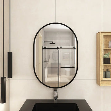 Sleek & Durable Oval Bathroom Cabinet Wall Mirror