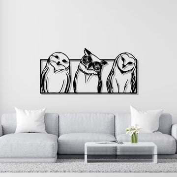Snowy Owl Modern Design Metal Art Wall Decor