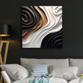 Statement Modern Wall Decor in Black White and Brown