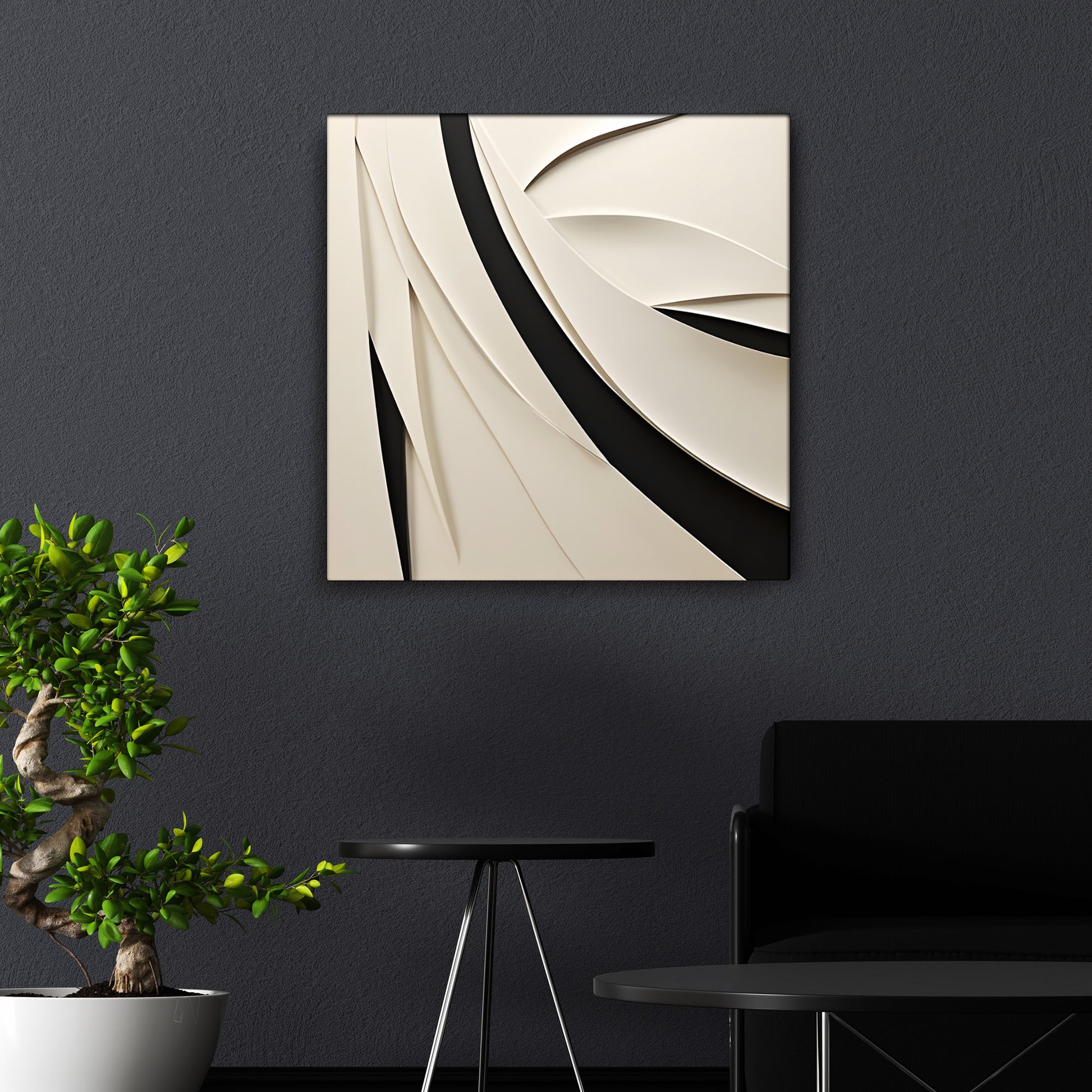 Statement Wall Art Panel with Neutral and Monochrome Texture