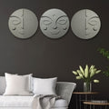 Stylish Round 3D Face Wall Hanging Decor Set