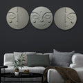 Stylish Round 3D Face Wall Hanging Decor Set