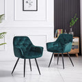 Rich Emerald Color Comfy Padded Tufted Velvet Accent Chair