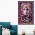 Vighnaharta Shree Ganesh Floral Border Vertical Wall Painting