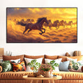 Wild Horses Running at Sunset Wooden Canvas Wall Painting